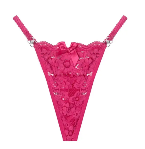 Dark pink high waist thong underwear for women
