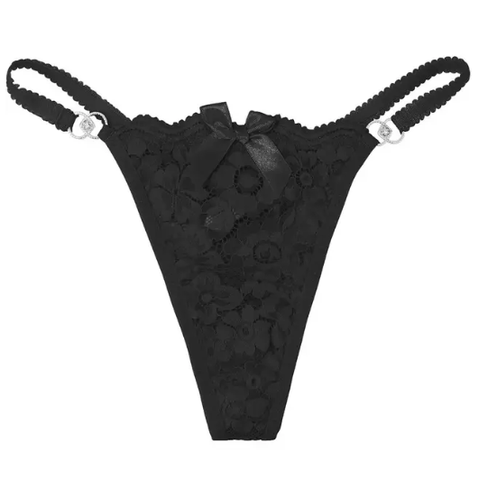 Black High Waist thong underwear for women