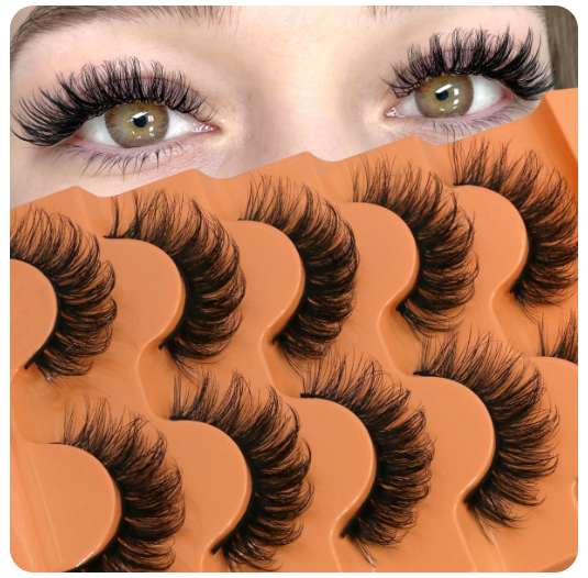 Nadýchané kudrnaté a měkké řasy s objemem 8D