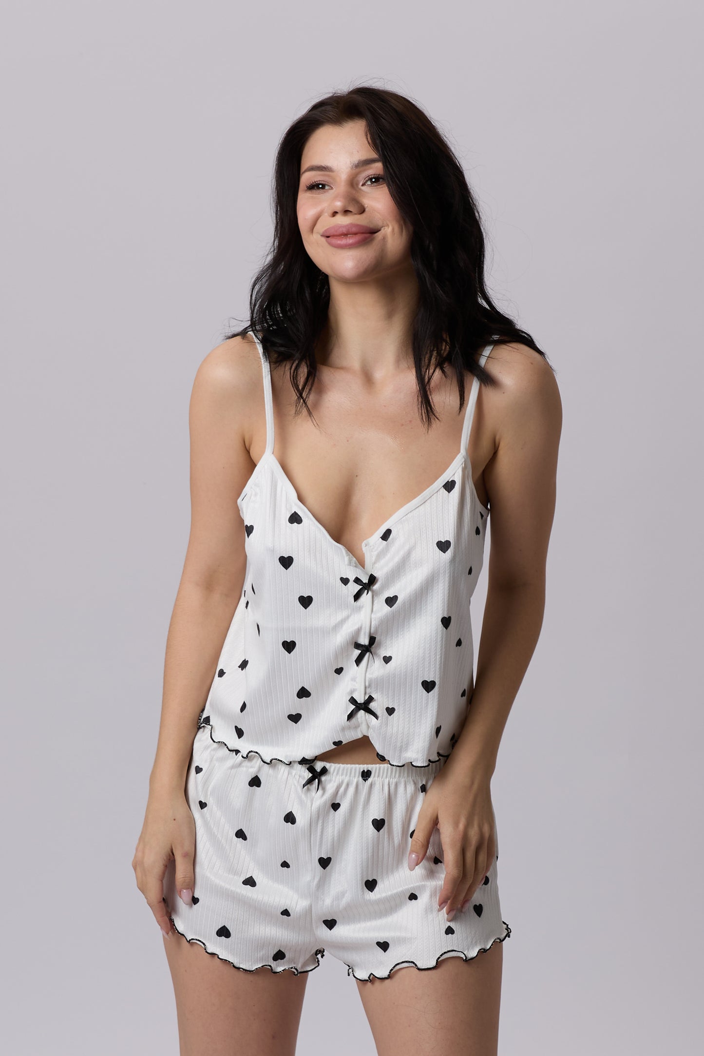 Sada domácího oblečení se srdíčky