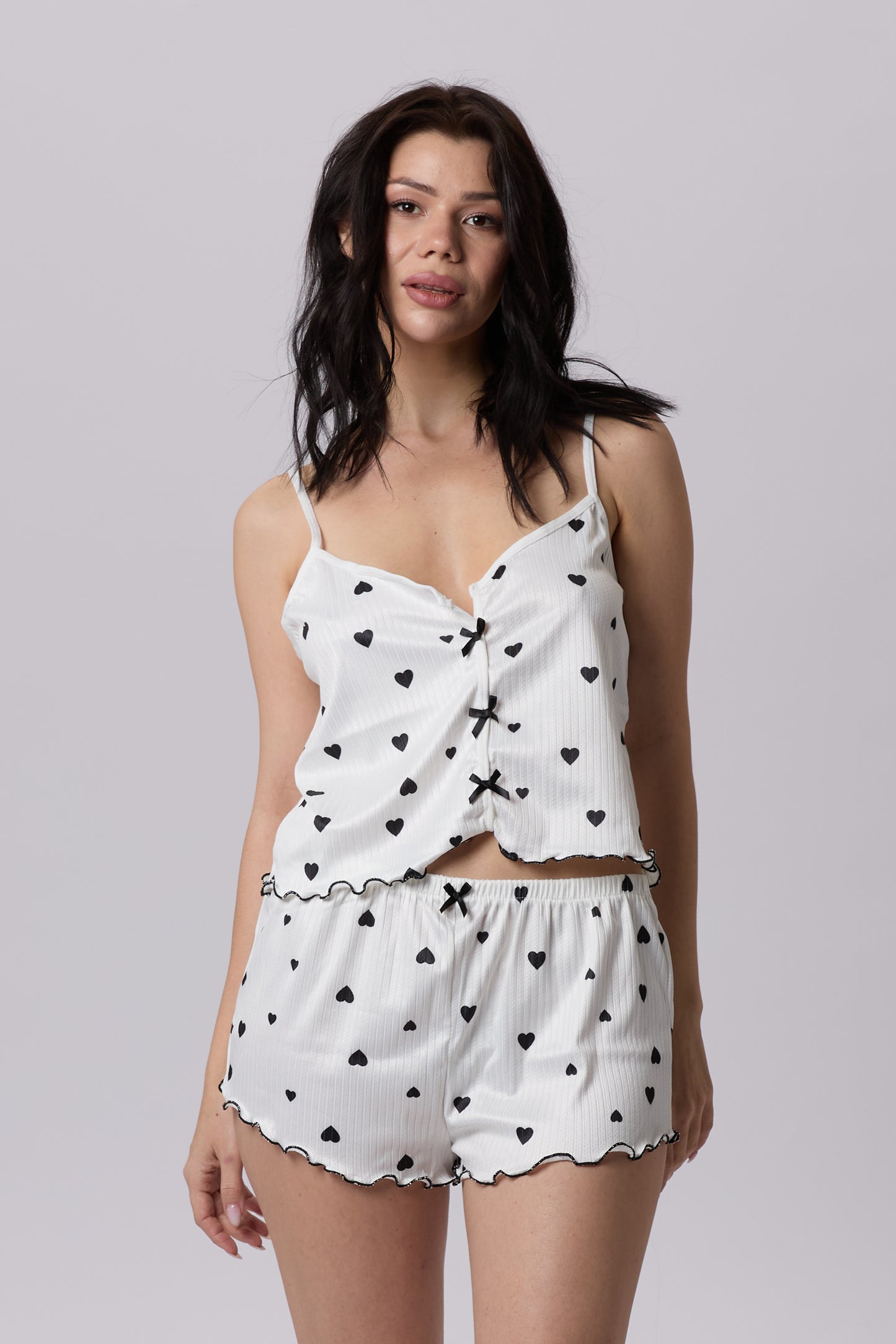 Sada domácího oblečení se srdíčky